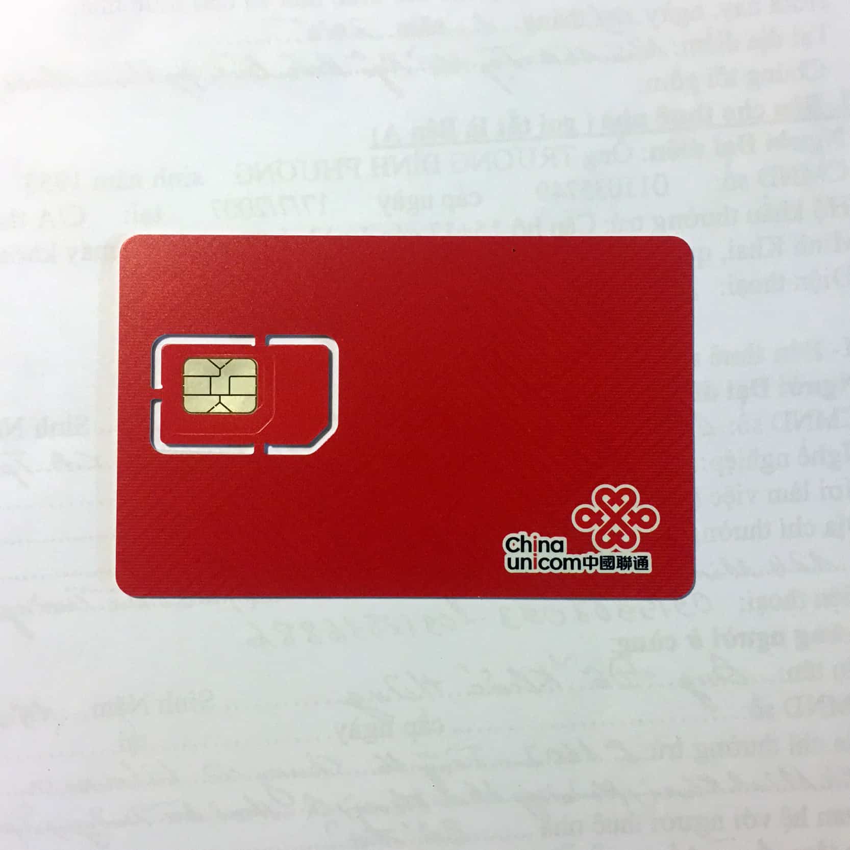 Sim China Unicom